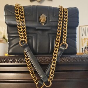 Kurt Geiger Chic Black Bag with Gold Chain Accents